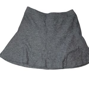 Ann Taylor Gray Wool Blend Flounced Hem Mini Skirt 12